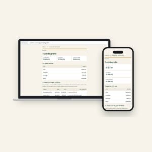 Kit Organiza tus Gastos: la app Radiografía Financiera en laptop y celular